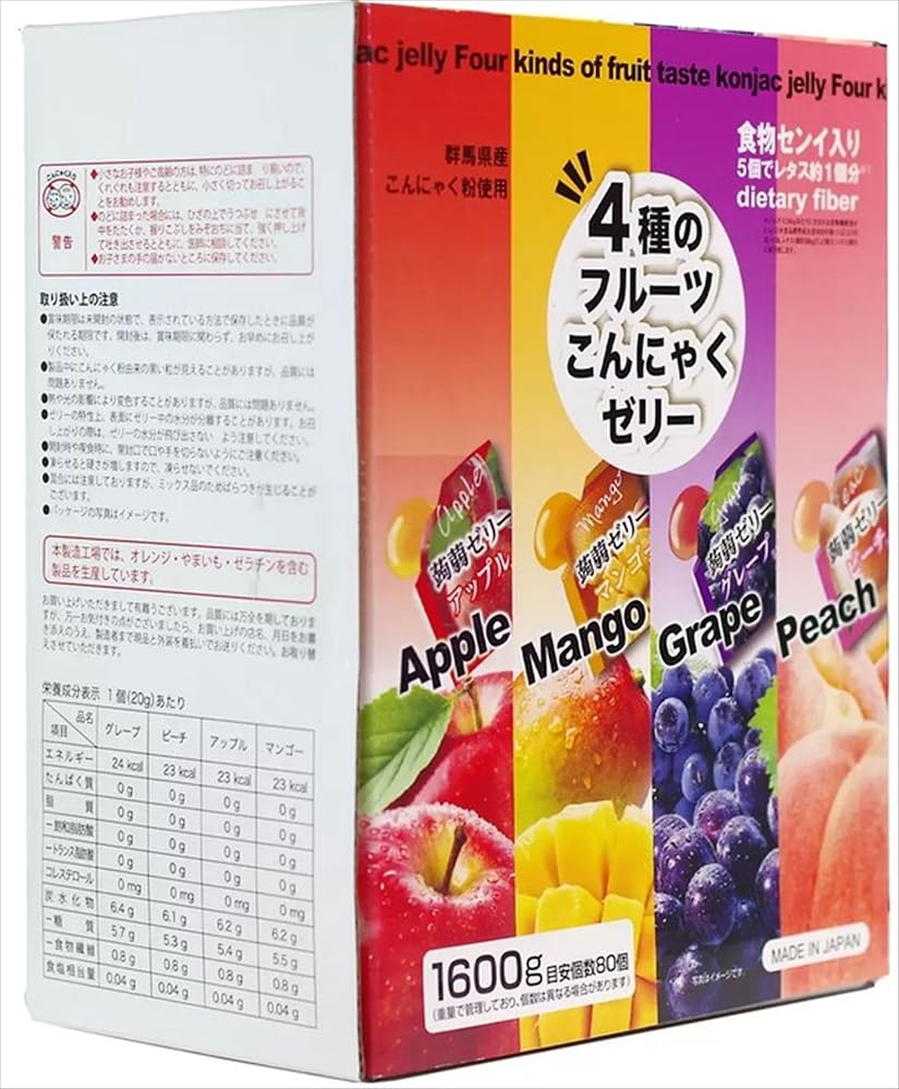 4種のフルーツ こんにゃくゼリー 80個入り