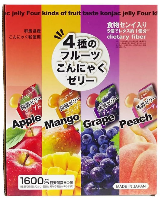 4種のフルーツ こんにゃくゼリー 80個入り