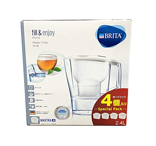 BRITA ブリタ アルーナ 2.4L (浄水部容量1.25L)マクストラ専用 カートリッジ 4個付