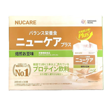 NUCARE ニューケア プラス バランス栄養食 プロテイン飲料 焙煎お豆味 200mL 16本入り ビタミン ミネラル配合