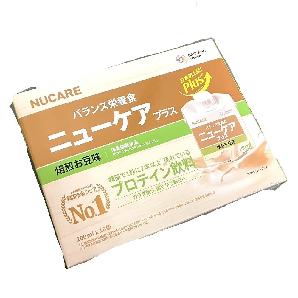 NUCARE ニューケア プラス バランス栄養食 プロテイン飲料 焙煎お豆味 200mL 16本入り ビタミン ミネラル配合