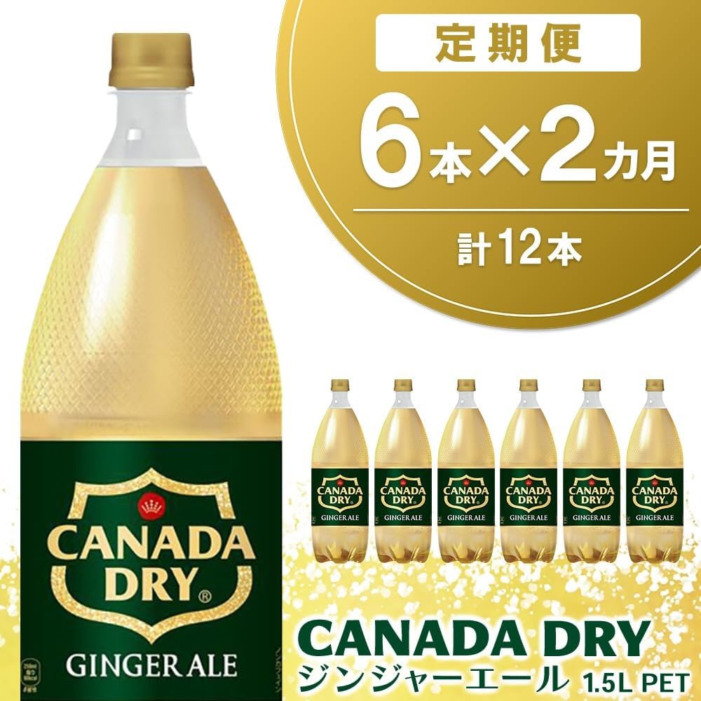 【2カ月定期便】カナダドライ ジンジャーエール 1.5LPET (6本×2回) Z090491
