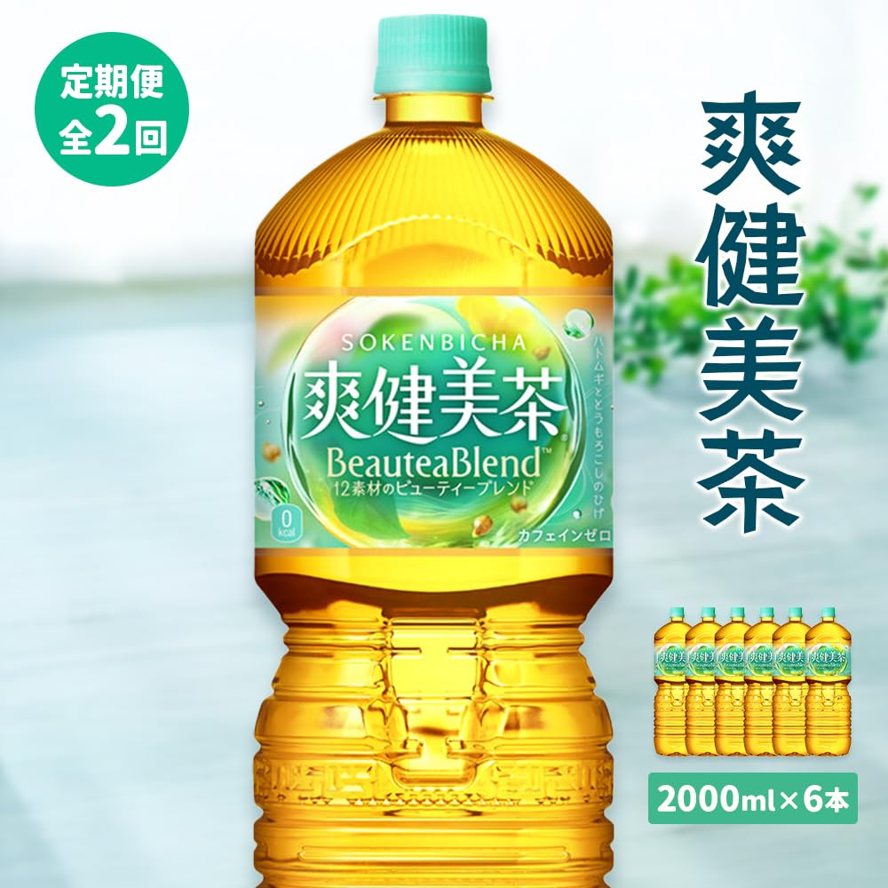【定期便：全2回】爽健美茶2L×6本 | 爽健美茶 お茶 ハトムギ カフェインゼロ ノンカフェイン ブレンド茶 そうけんびちゃ 健康 水分補【38001902】