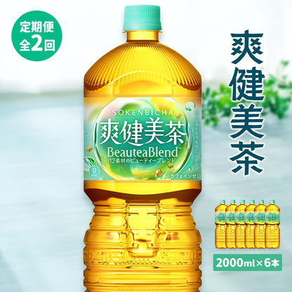 【定期便：全2回】爽健美茶2L×6本 | 爽健美茶 お茶 ハトムギ カフェインゼロ ノンカフェイン ブレンド茶 そうけんびちゃ 健康 水分補【38001902】