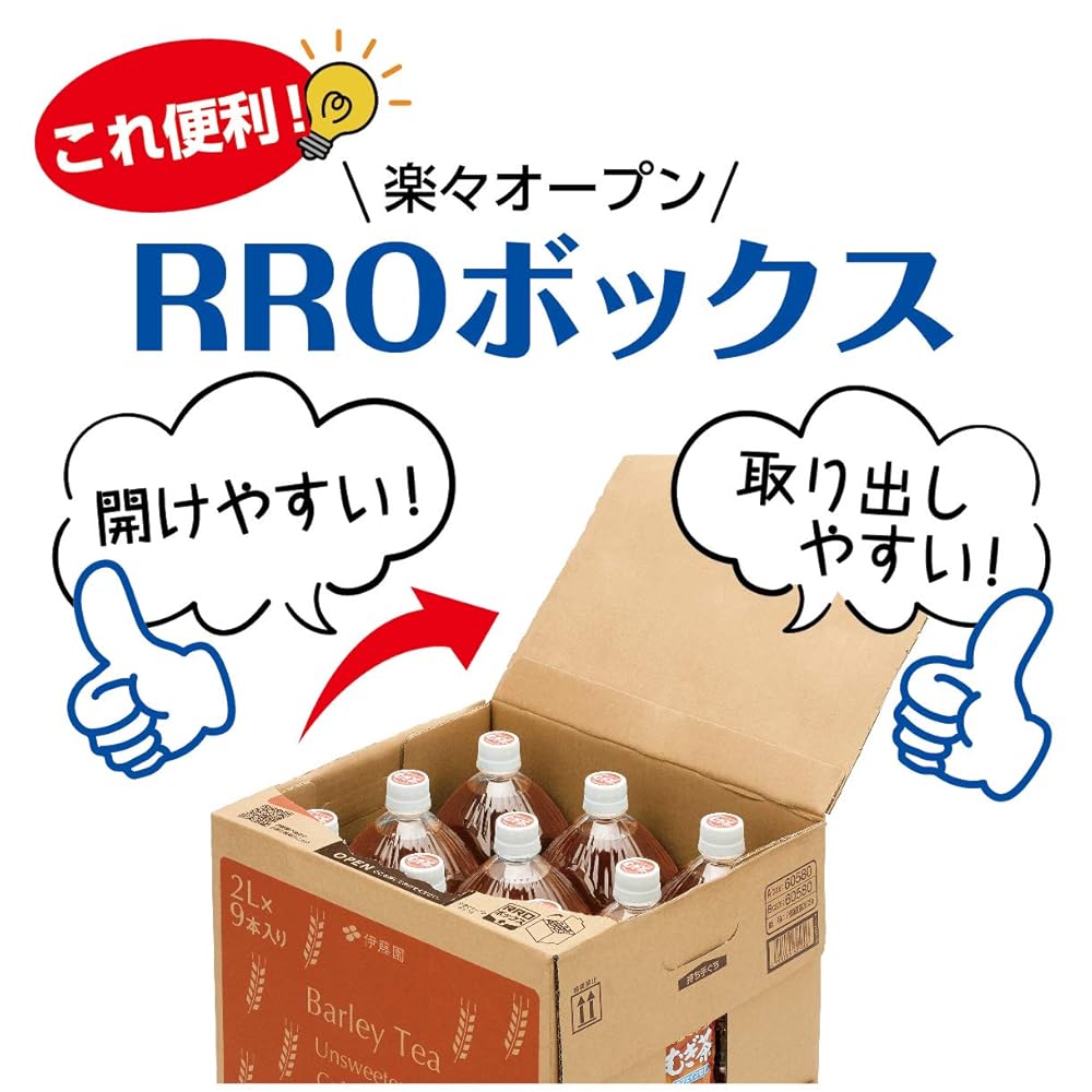 【Amazon.co.jp限定】 伊藤園 RROボックス 健康ミネラルむぎ茶 2L×9本 ペットボトル